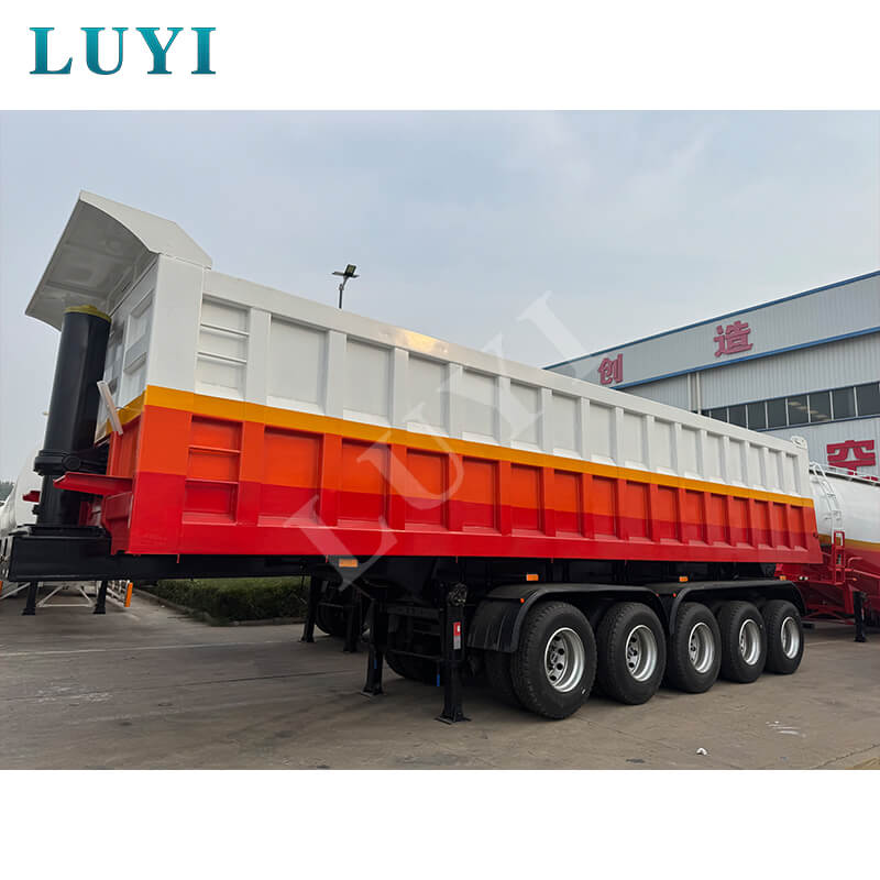 Luyi 5축 리어티핑 덤프 세미트레일러 가나 수출, 전문 중장비 인정