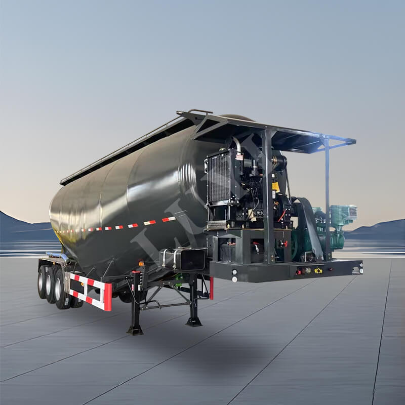 3축 35입방미터 탄소강 두꺼운 벌크 시멘트 탱크 세미트레일러