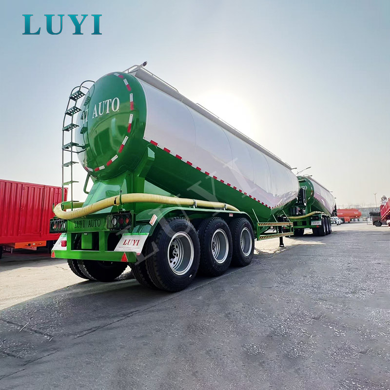 시멘트, 비산회 및 건조 벌크 분말용 3축 60m² 분말 탱크 세미 트레일러