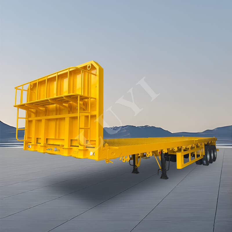 적재 용량이 40톤인 3축 평상형 트레일러 세미 트레일러