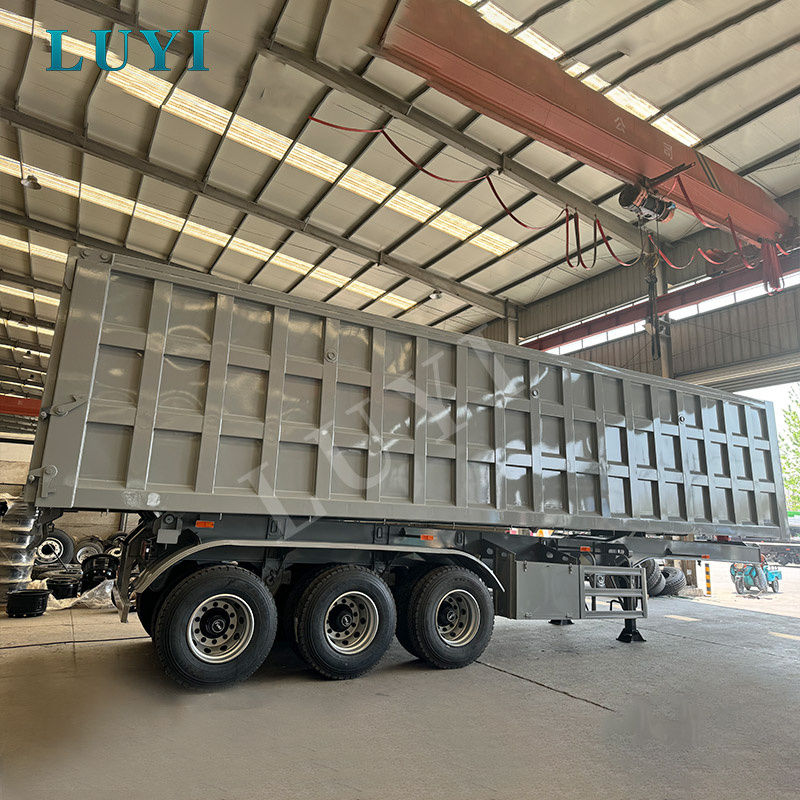 대량 자재 운반용 3축 후방 티핑 세미 트레일러(엔드 덤프 트레일러)