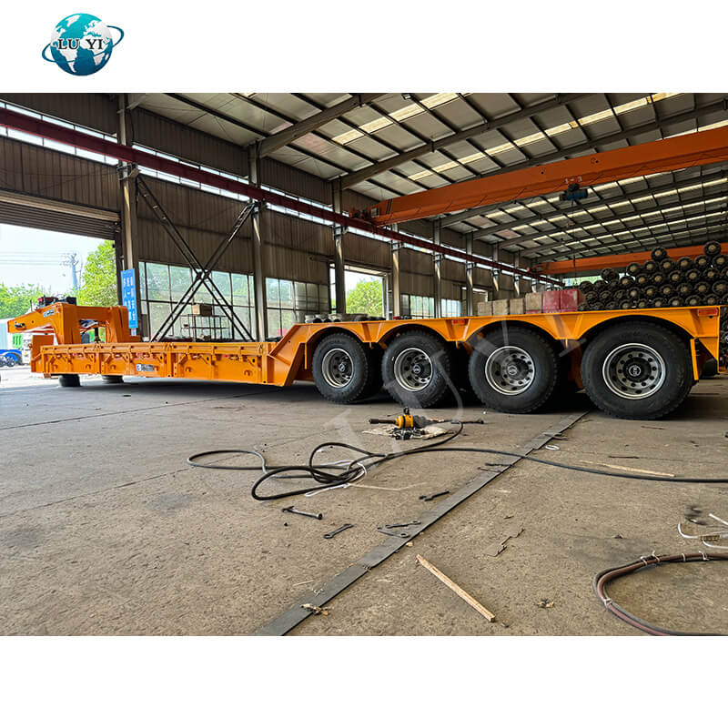 4축 100톤 로우베드 구즈넥 세미트레일러 트럭