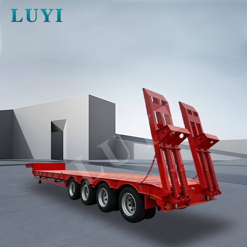 4축 60톤 구즈넥 로우 베드 세미트레일러