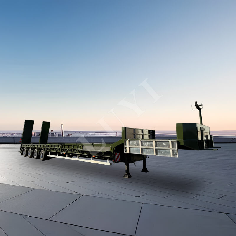 4축 60톤 구즈넥 로우보이 세미 트레일러