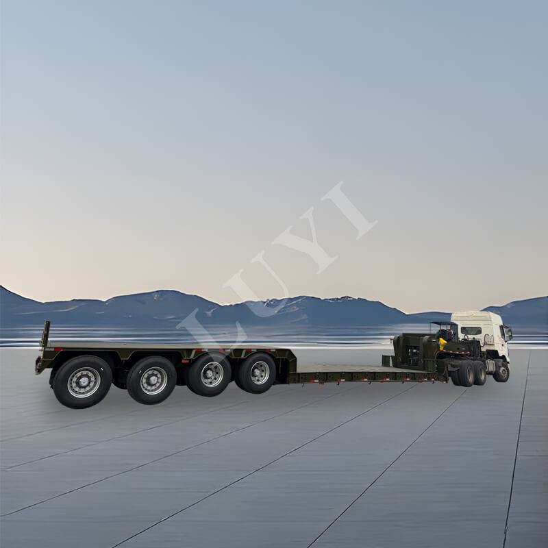 4축 분리형 구즈넥 150톤 로우베드 트럭 트레일러