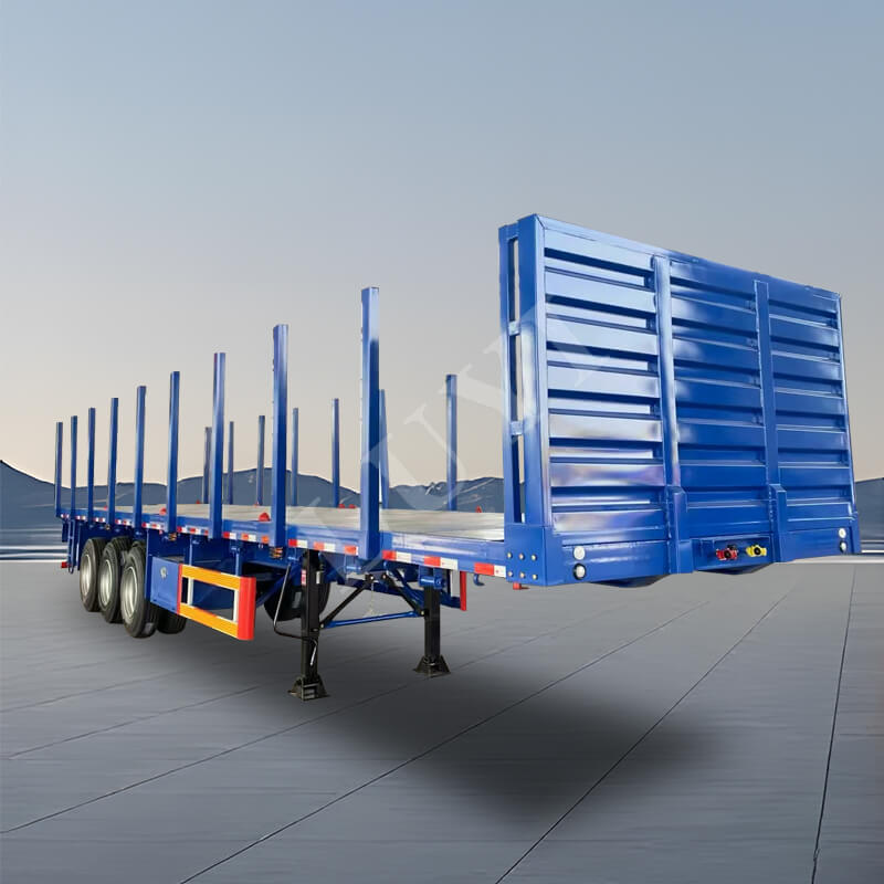 40ft 50 Ton 3 축 강철 평판 세미트레일러