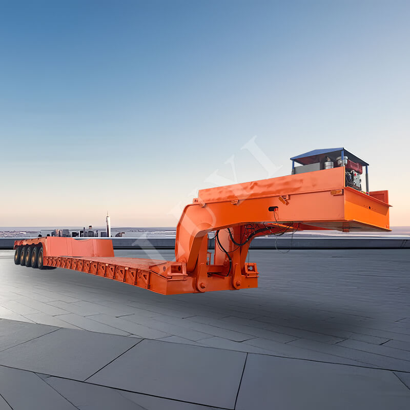 5축 분리형 구즈넥 로우보이 세미 트레일러