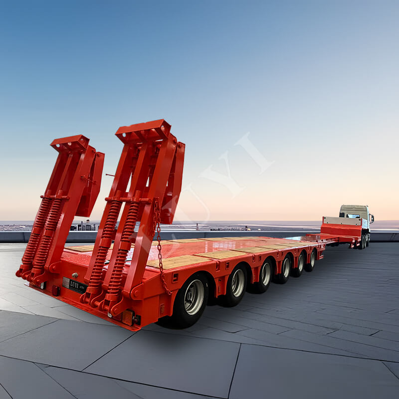 6축 트레일러, 80톤, 100톤, 120톤 구즈넥, 접이식 로우베드 트레일러