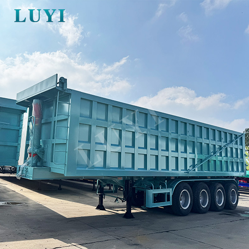새로운 4축 80톤 후방 팁 덤프 트레일러