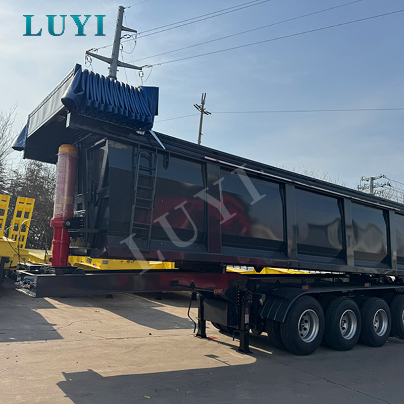 덤프 세미 트레일러 4 축 유압 티퍼 트레일러