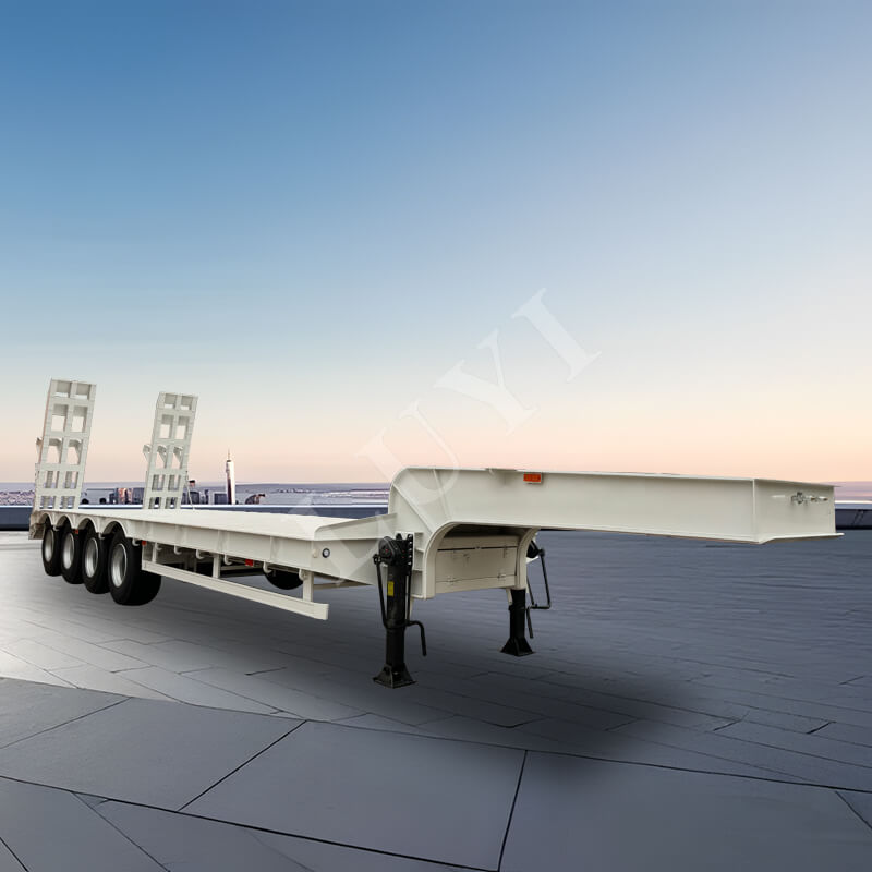 중장비 운반용 기계식 사다리가 장착된 중부하 작업용 4축 저층 트레일러