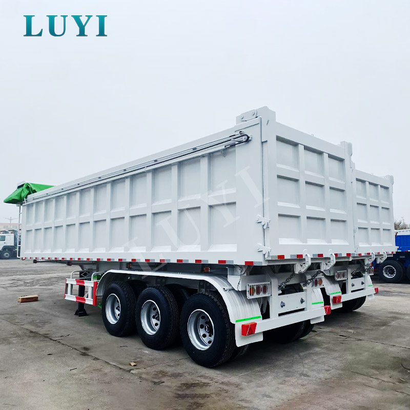 LUYI 3축 80-100톤 후방 팁 덤프 세미트레일러