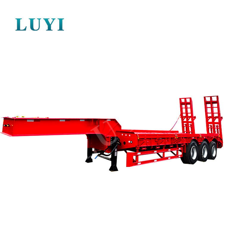 LUYI 3축 로우 베드 세미트레일러: 중장비 및 기계 운송을 위한 솔루션