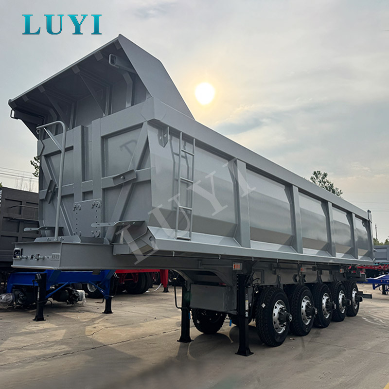 LUYI 그레이 5축 리어 팁핑 세미 트레일러